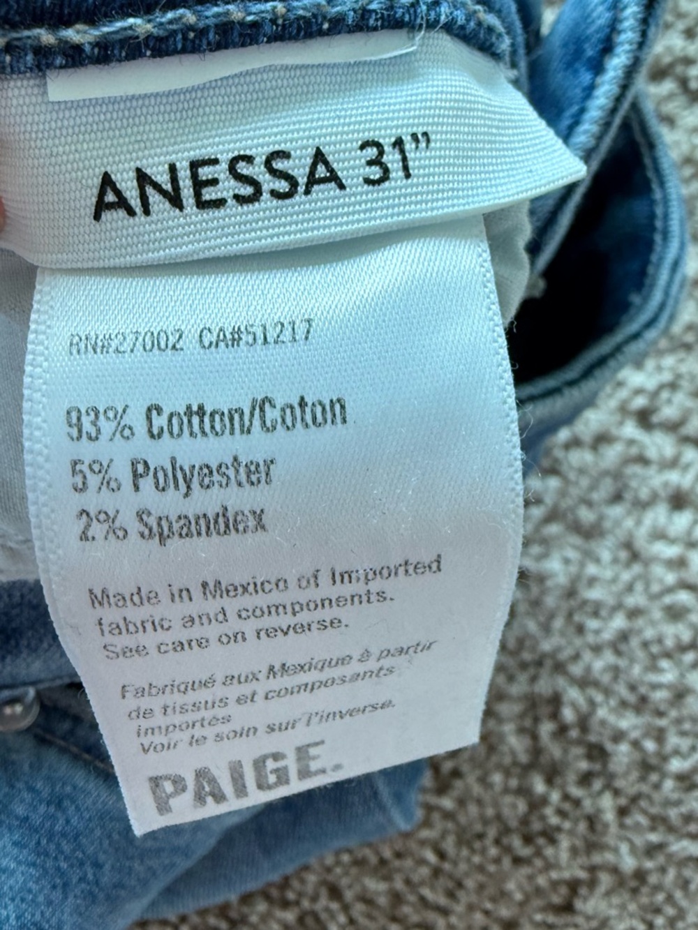 PAIGE Anessa High Rise Wide Leg Raw Hem Jeans  Flamenco Distressed Denim 25 - Picture 12 of 13